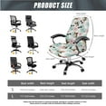 thumbnail image 5 of SCRAWLGOD Floral Corgi Sunglasses Comfy Office Chair Cover with Arm Covers Stretchable Universal Boss Chair Protector Easy to Remove Desk Chair Slipcover, 3 Pieces, L, 5 of 7