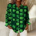 thumbnail image 2 of SELONE Button down Shirts for Women Long Sleeve St. Patricks Day Collared Shirt Button Patterned Tops Outerwear 2XL, 2 of 5