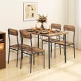 thumbnail image 2 of Costway 5 PCS Industrial Kitchen Dining Room Furniture with Wood Rectangular Table 4 Chairs, 2 of 10