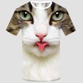 thumbnail image 2 of Patlollav Womens Plus Size Clearance,Women's Fashion 3D Cat Print Casual T-Shirts Summer Short Sleeve O-Neck Tops, 2 of 5
