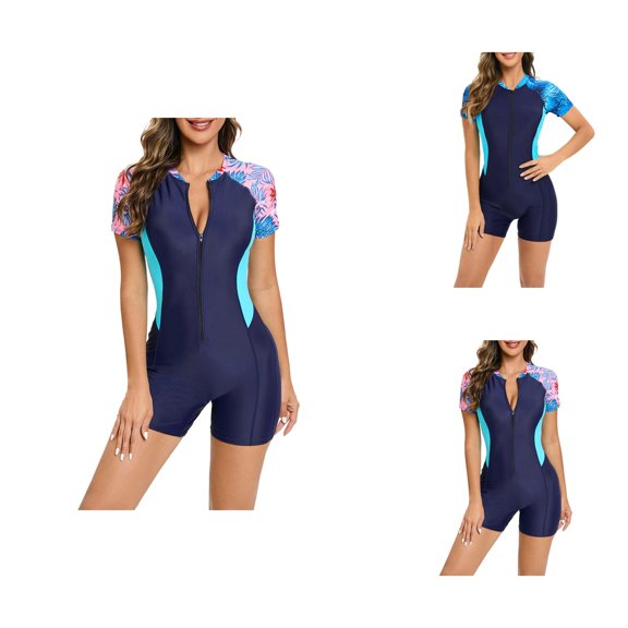 Long Sleeve Swimsuit for Women Zip Front Surfing Rash Guard Full Coverage Sun Protection Swimwear for Surf and Outdoor Water Sports
