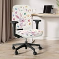 thumbnail image 3 of SCRAWLGOD Bunny Eggs Polka Dot White Easter Cover for Office Chair Seat Breathable Rotating Chair Cover Easy to Install Removable Anti-Dust High Back Chair Covers, 2 Pieces, 3 of 7