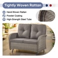 thumbnail image 6 of POCASSY 49.5 Inch Width Outdoor Glider Loveseat, All Weather Wicker Rattan Patio Glider Love Seat for Porch Deck Garden, Blue, 6 of 9