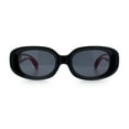 thumbnail image 4 of Womens Metal Chain Jewel Arm Oval Rectangle Mod Plastic Sunglasses Black Red - Black, 4 of 7