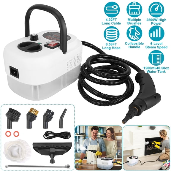 Moclever 2500W Handheld Steamer Cleaner, Multifunctional Little High Temperature Pressurized Steam Cleaning Machine for Home Kitchen Car Detailing