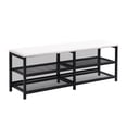 thumbnail image 3 of Euroco Metal Twin Size Platform Bed with Storage Shleves and Ottoman, Black, 3 of 9