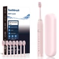 thumbnail image 2 of Xihbxyly Cepillo de Dientes Eléctrico Portátil, 6 Modos de Limpieza, 8 Cabezales Reemplazables, Resistente Al Agua Ipx7, Batería de Larga Duración, Recargable Por Usb, Ideal para Viajes, Blanco, Rosa, 2 of 6