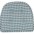 thumbnail image 2 of Non-Slip Tufted Chair Cushions for Dining Room, Kitchen and Office Use, U-Shaped Skid-Proof Seat Pad, 15x16 Inches, 6 Pack, Gingham Blue, 2 of 6