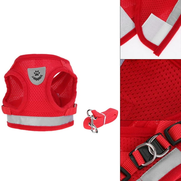 1 arnés transpirable para perros, chaleco de malla de poliéster, correa para el pecho para mascotas (rojo) Ndcxsfigh Para estrenar