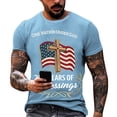 thumbnail image 2 of Men's Loose Fit Flag Print T-Shirt, ONE NATION UNDER GOD Graphic Short Sleeve Top for Casual Daily Wear, Summer Patriotic Tee Light Blue 3XL, 2 of 4