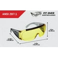thumbnail image 4 of Allen Company Large Shooting Safety Glasses, Ansi Z87 Impact Resistant, Adult, Black, Unisex, Polycarbonate, Yellow, 4 of 16