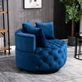 thumbnail image 4 of Blue Modern Accent Chair with Velvet / Match Living Room Style, 4 of 6