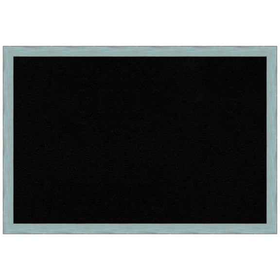 Amanti Art Black Cork Board Wood Framed Sky Blue Rustic Bulletin Board 38 in. x 26 in.