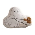 thumbnail image 2 of Halloween Ghost Walking Dogs Throw Pillow, Embroidery Fluffy Cute Ghost Cushion with 3D Plush Puppies, Spooky Fall Halloween Decor, Soft Irregular Accent Pillow for Sofa Bed Couch Bedroom, 2 of 6
