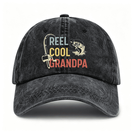 OQRKI Fishing Adjustable Cotton Baseball Cap Funny Trucker Hat Gift for Men Women Grandpa Dad Fishing Lover Fisherman Black Trucker Hat