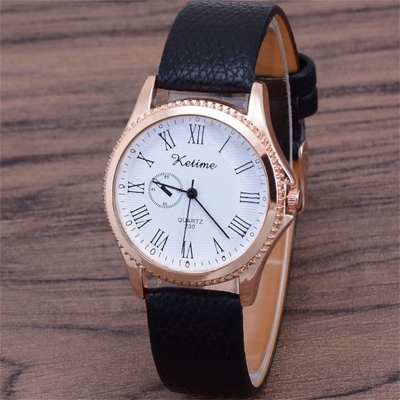 Resicozy Watches for Women Simple Clear Arabic Numeral Easy to Dial Quartz Wrist Watches Soft Leather Strap Casual Wristwatch C