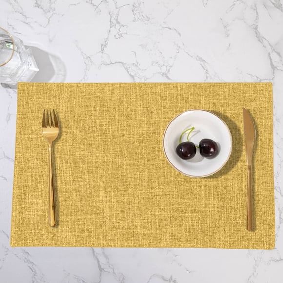 CaiYueKe Double Sided Heat Insulating Placemat Non Slip Washable Kitchen Dining Table Protector Mat for Home Decor Western Style Wipeable Faux Leather Decorative