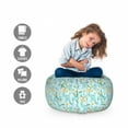 thumbnail image 2 of Flowers Storage Toy Bag Chair, Spring Garden of Daffodil Blooms Meadow Chamomile Flourishing Revival, Stuffed Animal Organizer Washable Bag, Large Size, Turquoise and Marigold, by Ambesonne, 2 of 3
