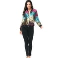 thumbnail image 4 of Fashion Womens Sequin Long Sleeve Front Zip Jacket with Ribbed Cuffs, 4 of 9