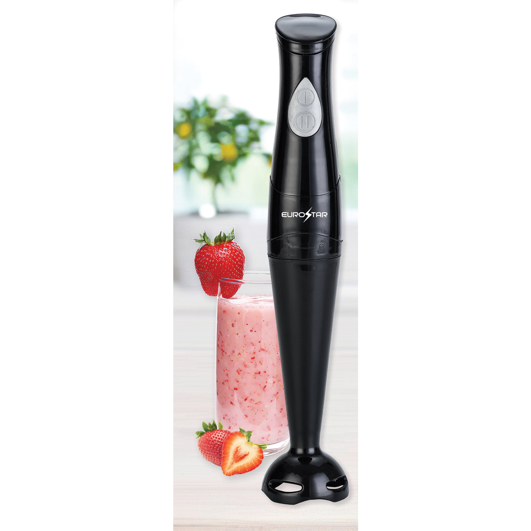 EUROSTAR EH400B 2-Speed Immersion Hand Blender with Detachable Shaft, Black
