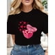 thumbnail image 1 of Valentine's Day Heart Graphic Tees Soft Cotton Crew Neck Short Sleeve T-Shirt Funny Novelty Design Shirts, 1 of 6
