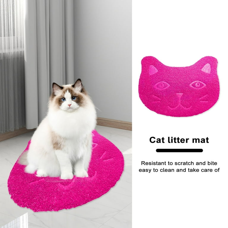 Playful Cat Pink Cat Food Mat Pet Cat Mat Cute Cat Food Mat Cat Lover Gift  