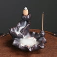 thumbnail image 5 of 1pc Lotus Ceramic Backflow Incense Burner, Aromatherapy & Meditation Home Decor (Without Incense), 5 of 7