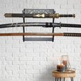 thumbnail image 1 of fastboy 2/3/4 Tier Holder Wall Mounted Samurai Stand Display Flute Rack 2 Tiers Black 3 Tiers, 1 of 1