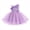 Purple, variant on IDOPIP Infant Baby Flower Girl Dress Asymmetric Shoulder 3D Flowers Toddler Wedding Formal Birthday Party Pageant Tiered Tulle Gowns Tutu Dresses 9-12 Months Pink