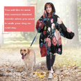 thumbnail image 4 of Wearable Oversized Blanket,Pioneer Flower Floral Print Pattern Wearable Blanket Hoodie for Adults,Cozy Hooded Blankets with Super Pockets,Super Warm Fuzzy Pullover for Women & Men, 4 of 6