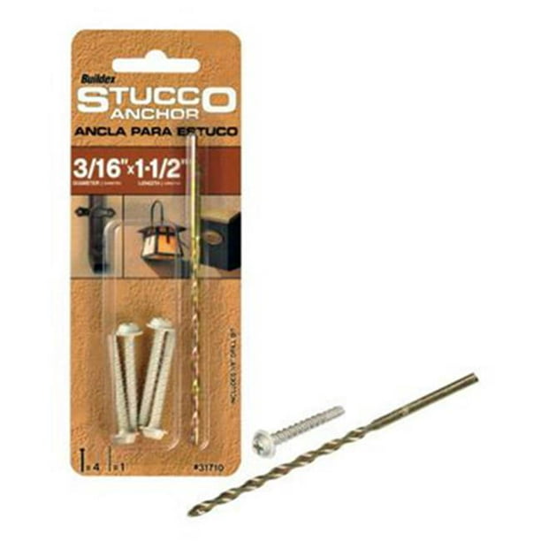 ITW Brands 31710 4 Pack 0.19 x 15 in. Steel Round Head Phillips Stucco