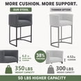 thumbnail image 6 of FANCROU 26" H Counter Height Bar Stools Set of 1, Fabric Barrel Stools with Back and Arms, Darkgray-Black Leg, 6 of 12