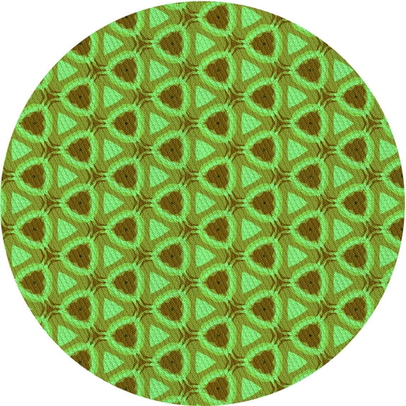 Ahgly Company Indoor Round Patterned Nebula Green Area Rugs, 5' Round