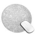 thumbnail image 2 of Disketp Silver Glitter Small Mouse Pad 7.9x7.9 Inches,Washable Round Mousepad For Office Laptop Computer,Non-Slip Rubber Base Mouse Pads For Wireless Mouse, 2 of 9