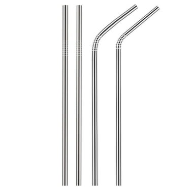 BKBP 4-Pack Reusable Stainless Steel Metal Straws - Long Drinking Straws for 30 Oz and 20 Oz Tumblers Dishwasher Safe for Cold/Hot Drinks (6mm/8mm)