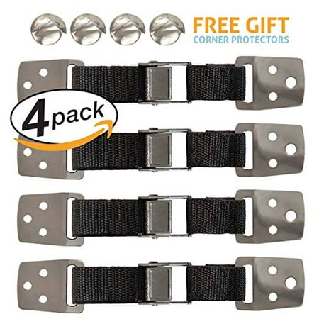 Amerteer 4 Pack Best Earthquake & Child Safety Straps for Preventing Your Furniture or Flat Screen TV From Falling on Your Baby or Loved Ones, Maximum Anti-Tip Strap For Child Proofing Your