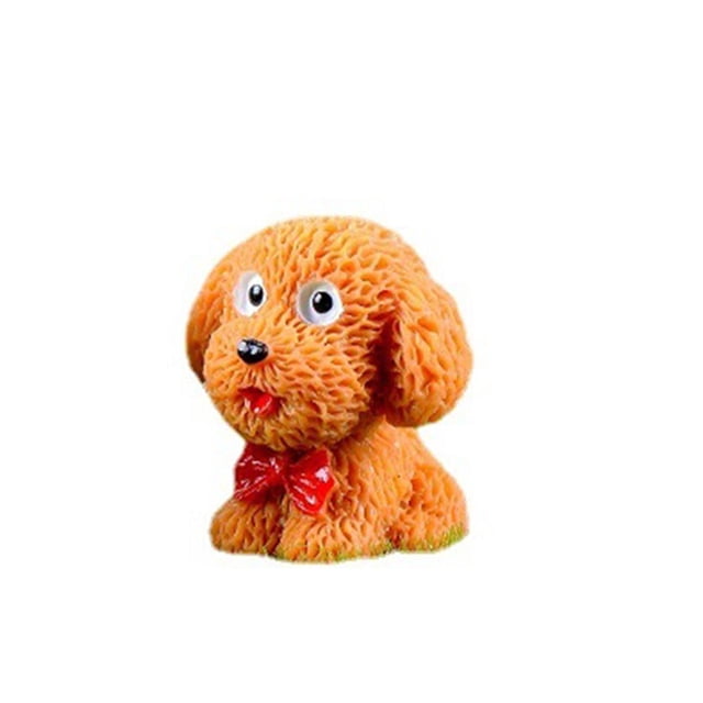 Decoraciones Perro Teddy Yuarrent Miniaturas Naranja Accesorios Creativos
