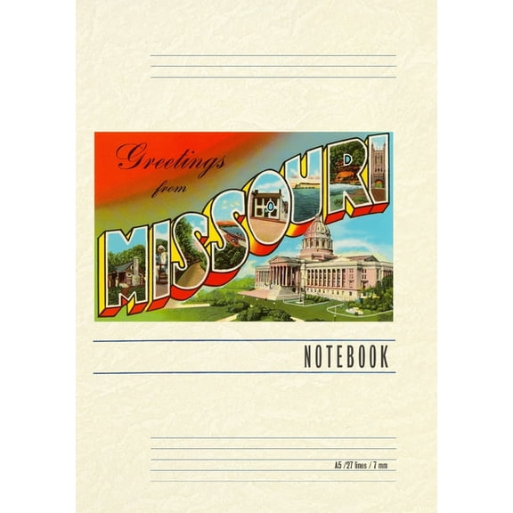 Vintage Lined Notebook Greetings from Missouri, (Paperback)