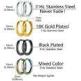 thumbnail image 5 of [Clearance] 4 Pairs Small Hoop Earrings for Men Women Golden/Silver/Black Stainless Steel Huggie Hoop Earring Hypoallergenic Piercing Jewelry Set 10mm Gift on Clearance, 5 of 6