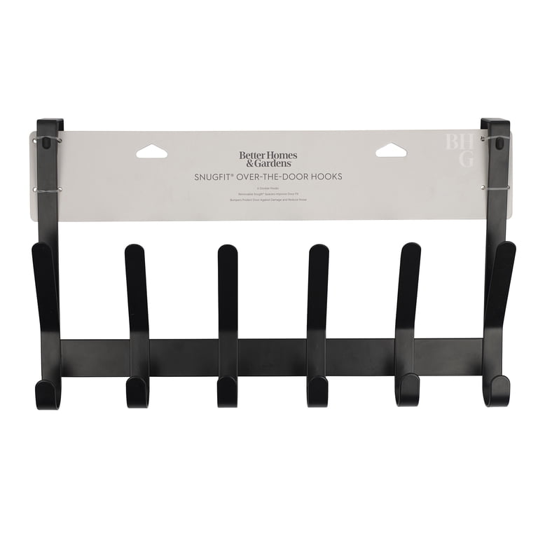 Better Homes & Gardens SnugFit Over-the-Door Hooks, Matte Black photo 7
