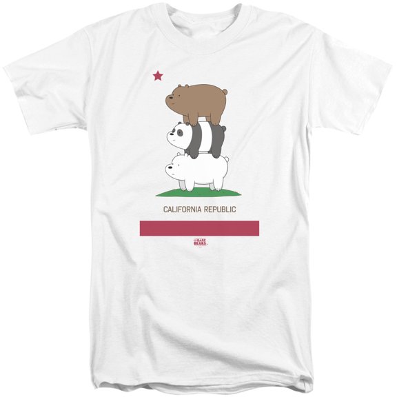 We Bare Bears Cali Stack S/S Adult Tall 18/1 T-Shirt White