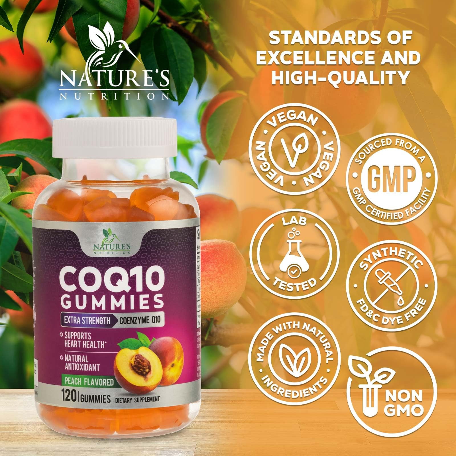 CoQ10 Gummies - Coenzyme Q10 100mg Per Serving - 3X Strength, High Absorption, Antioxidant Supplements for Heart Health Support & Energy Production, Ultra Coq 10 Vitamins Supplement - 120 Gummies