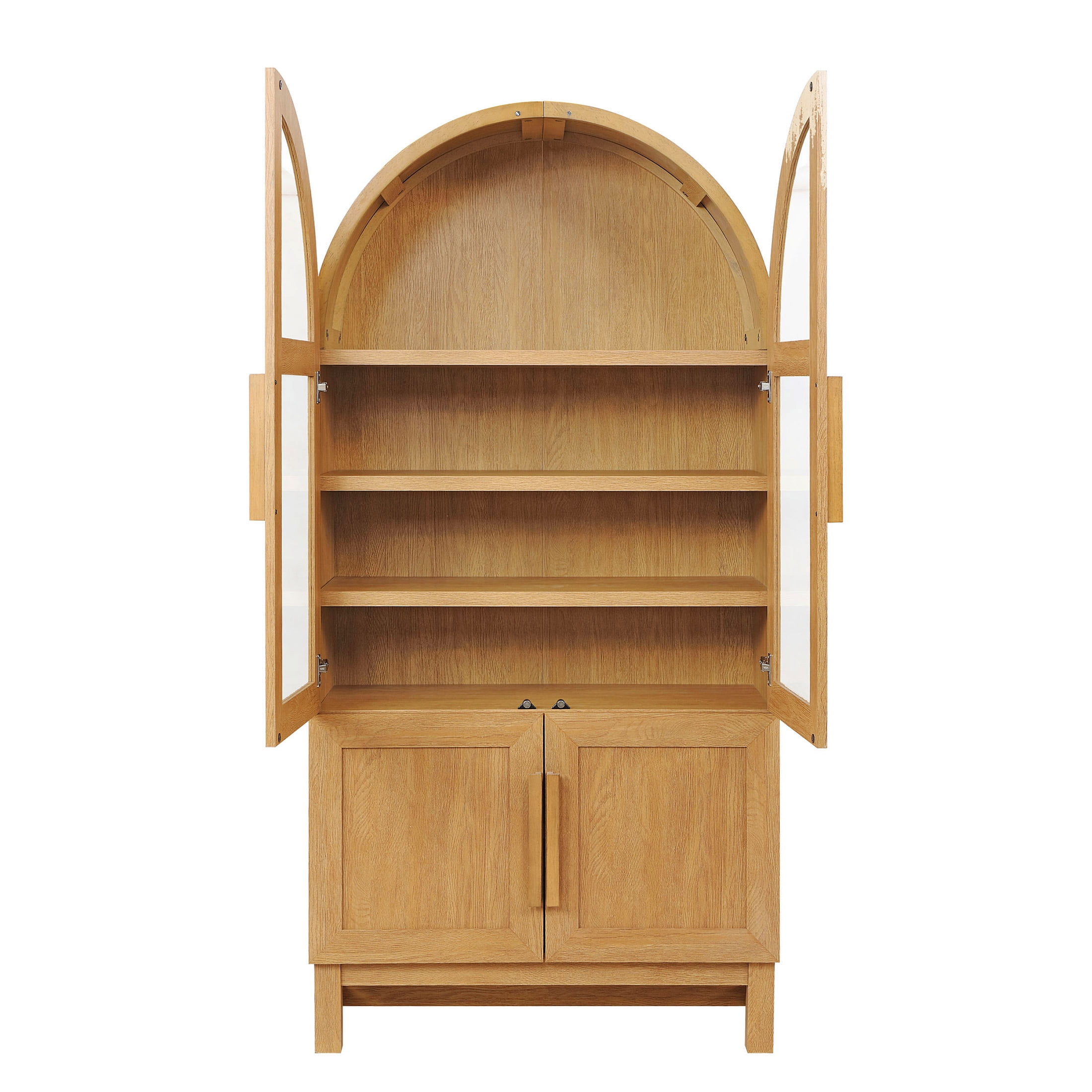 Better Homes & Gardens Juliet Kitchen Rounded Arch Cabinet, Light Honey