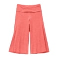 thumbnail image 4 of YVNAURA Women Fold Over Wide Leg Yoga Pants Cropped Loose Fit Capri Pants with Pockets High Waist Stretchy Lightweight Lounge Travel Workout Culottes Casual 2026, Orange,L, 4 of 4