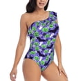thumbnail image 3 of Sikiie Cute Halloween Print Women One Piece Swimsuits Tummy Control One Shoulder Bathing Suits Ruffle Swimwear, From S to XXL-X-Large, 3 of 6