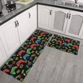 thumbnail image 2 of Game Controller Black Pattern Anti Fatigue Kitchen Rugs Set Of 2, Non Slip Washable Decorative Floor Mats for Kitchen Sink Laundry, 17"x30" and 17"x47", 2 of 5