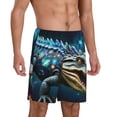 thumbnail image 2 of Fotbe Starry Sky Colorful Crocodile Pantalones Cortos de Pijama para Hombre, Ropa de Dormir, Pantalones de Pijama Cortos para Hombre-4X-Large, 2 of 6