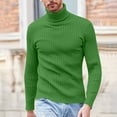 thumbnail image 6 of Miluxas Mens Knitted Turtleneck Sweater Long Sleeve Turtle Neck Ribbed Pullover Sweater thermal Casual High Neck Tops Green 10(XL), 6 of 8