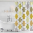 thumbnail image 3 of Yellow Orange Moroccan Shower Curtain, Waterproof Shower Curtains for Bathroom, Vintage Boho Geometric Pattern Gray Washable Fabric Bathtub Curtain Set Bath Decor with 12 Hooks 48"x72", 3 of 8