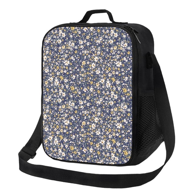 Disketp Daisies Flowers Bolsa Térmica Estampada para Almuerzo, Lonchera para Hombres y Mujeres Adultos